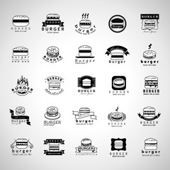 Burger Icons Set - Vector Illustration
