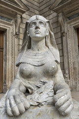 Fototapeta na wymiar Sphinx statue at Opera House in Budapest, Hungary