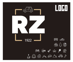 RZ Initial Logo for your startup venture