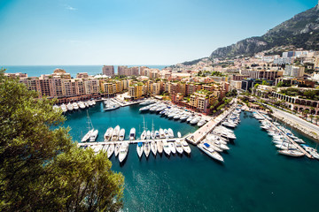 Fototapeta na wymiar View of Fontvieille. Principality of Monaco