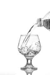 Pouring water in to glass