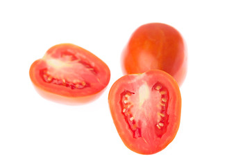 Red tomato isolated on white background