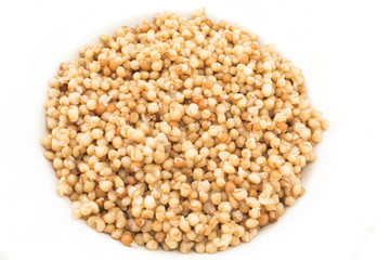 Cooked wheat isolated on white