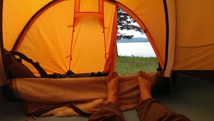 Вид изнутри палатки