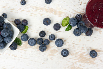 Blueberries with drink