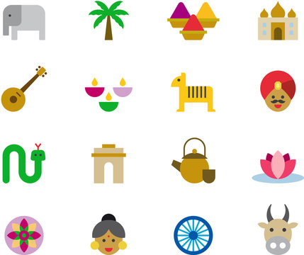 INDIA color icons