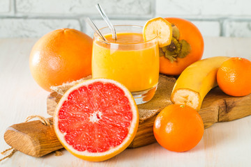 Fresh made yellow smoothie