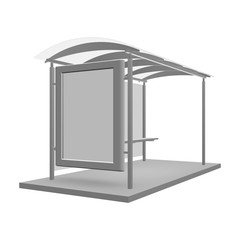 Bus shelters with billboard for your design. Vector object.