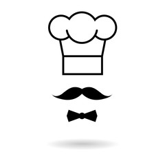 Chef hat and moustache icon