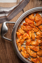 Pieces of fried chicken.