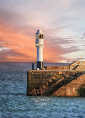 Lighthouse in Penzance, Cornwall, England, UK