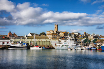 Fototapeta na wymiar Marina with boats in Penzance, UK