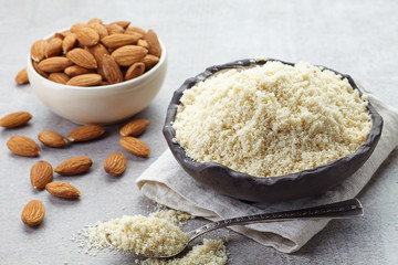 Almond flour and almonds