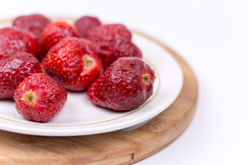 Fresh homemade strawberry on a plate