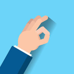 Hand Business, OK Sign - vector illustration
