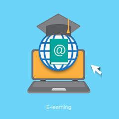 e-learning concept - vector illustration