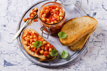 Bruschetta with chickpeas