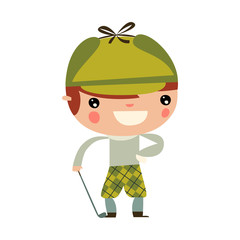 cute golf player character.
