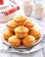 Tasty muffins with raisins