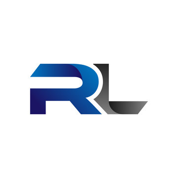 Modern Simple Initial Logo Vector Blue Grey Letters rl