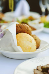 Round Bread in Napkin