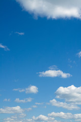 Obraz premium White heap clouds in the blue sky. Heaven.