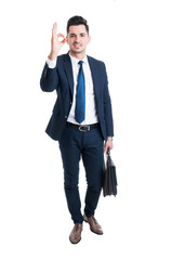 Businessman showing excellent or perfect gesture standing