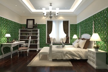 Fototapeta na wymiar Bedroom Interior 3D Rendering