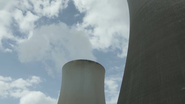 Dirty coal-fired power station cooling tower