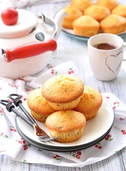 Tasty muffins with raisins