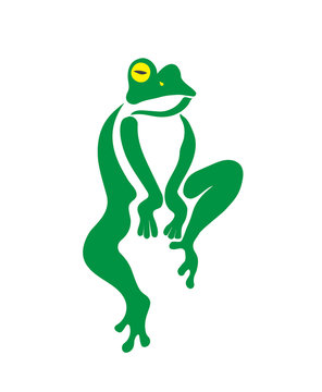 Vector image of an frog design on a white background