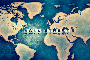 WALL STREET on white cubes