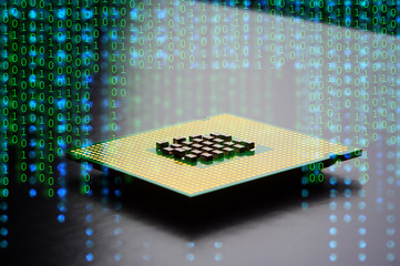 cpu processor on black background