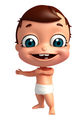 3D Render of baby with pointing pose