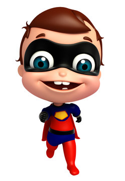 3D Rendered illustration of superbaby with running pose