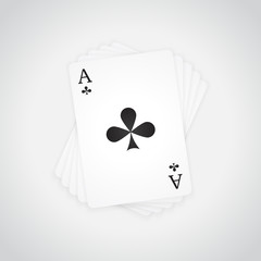 Ace of Clubs at the top of the deck of cards
