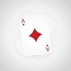 Ace of Diamonds at the top of the deck of cards
