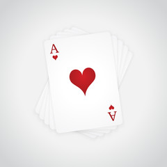 Ace of Hearts at the top of the deck of cards