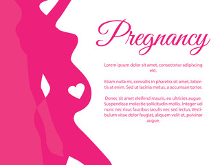 Naklejka na ściany i meble Pregnant woman, pregnancy presentation template infographic vector