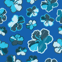 Naklejka premium Seamless vector background with decorative flowers. Print. Cloth design, wallpaper.