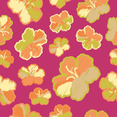 Seamless vector background with decorative flowers. Print. Cloth design, wallpaper.