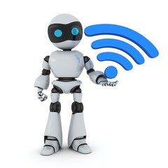 Robot and symbol Wi-Fi