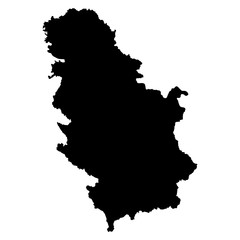 Serbia black map on white background vector