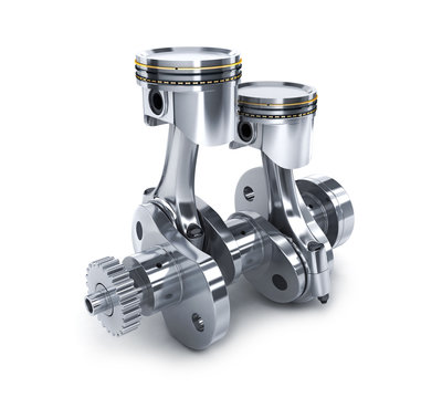 Crankshaft and pistons