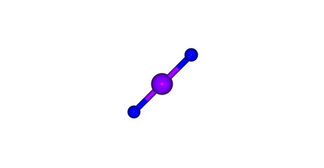 Xenon difluoride molecular structure isolated on white. 3d illustration