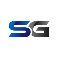 Modern Simple Initial Logo Vector Blue Grey Letters sg