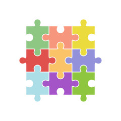 Jigsaw puzzle vector, nine pieces