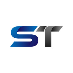 Modern Simple Initial Logo Vector Blue Grey Letters st