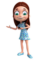 3D Render of Little Girl with pointing pose