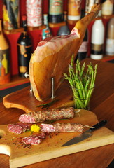 Homemade prosciutto and salami